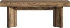 Tribesigns 47" Wooden Entryway Bench, Farmhouse Indoor End of Bed Bench, Long Table Benches Seat for Bedroom, Hallway, Foyer, End of Bed (Dark Brown)