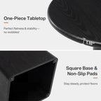 Tribesigns 31.5-Inch Round Dining Room Table for 2-4, Farmhouse Small Kitchen Dinner Table with Square Base for Dining Room Living Room, Black