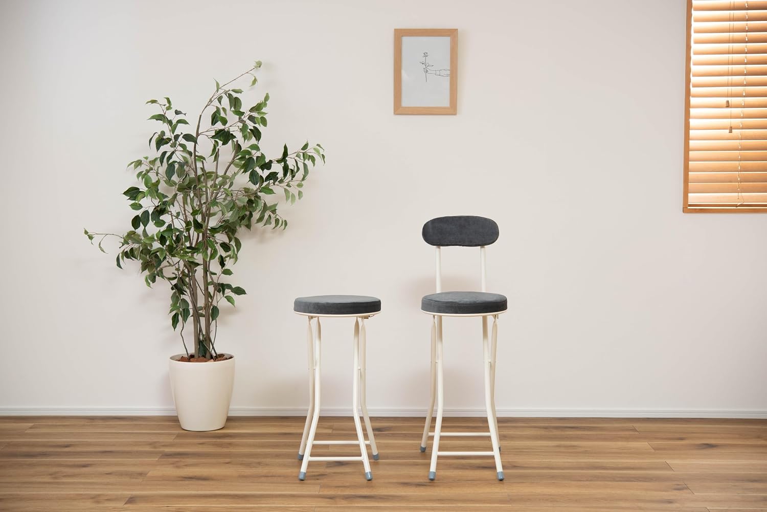 Azumaya-kk PC-34DGY Folding High Stool