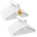HOUSE DAY Heavy Duty Plastic Hangers 76 Pack - Ultra Thick White Clothes Hangers - Sturdy Hanger for Coat, Jackets, Jeans & Suit Hanger for Closet - Dorm Apartment Essentials