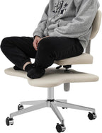 Cross Legged Office Chair, Ergonomic Criss Cross Desk Chair, Meditation Chair with Wheels, Height Adjustable Seat with Back Support