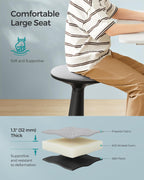 SONGMICS Kids Wobble Chair 6-12Y, Active Sitting Stool with Focus Support, 18.1" Height 154 lb Capacity, Anti-Slip Base Tool-Free Assembly, Ink Black and Dove Gray UOSC010B01