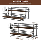 Nuovoware Coffee Syrup Organizer, 2-Tier 10 Bottles Bar Organizer, Separable Metal Rack with Wooden Base Whiskey Wine Dressing for Countertop Kitchen Coffee Bar, Black