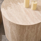 Ya-Home Modern Round Coffee Tables Nesting Table, Wood Set of 2 End Table Side Table for Living Room Balcony Office, No Assembly Required