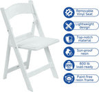 White Resin Folding Chairs - Stackable Chairs with Padded Seats, 800LB Weight Capacity Comfortable Chair - Indoor/Outdoor Folding Chairs for Events - Lightweight Foldable Chairs (10 Pack)