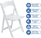 White Resin Folding Chairs - Stackable Chairs with Padded Seats, 800LB Weight Capacity Comfortable Chair - Indoor/Outdoor Folding Chairs for Events - Lightweight Foldable Chairs (24 Pack)