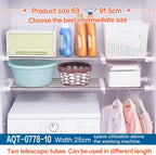 Hershii Expandable Closet Tension Shelf Rod Adjustable Storage Rack Heavy Duty DIY Organizer Divider for Wardrobe Cupboard Kitchen Bathroom