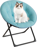 Garvee Saucer Chair for Adults - Oversized Faux Fur Lounge Chair with Gold Metal Frame, Foldable Comfy Seat for Bedroom, Dorm & Living Room, (Green)