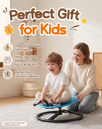 SUNFATT Spinning Chair for Autistic Kids,Heavy Duty Sensory Sit and Spin Chair with Metal Base & Safety Handles,242 lbs Capacity,360° Rotating Ladybug Chair for ADHD,Indoor Outdoor Toy for Ages 3-12