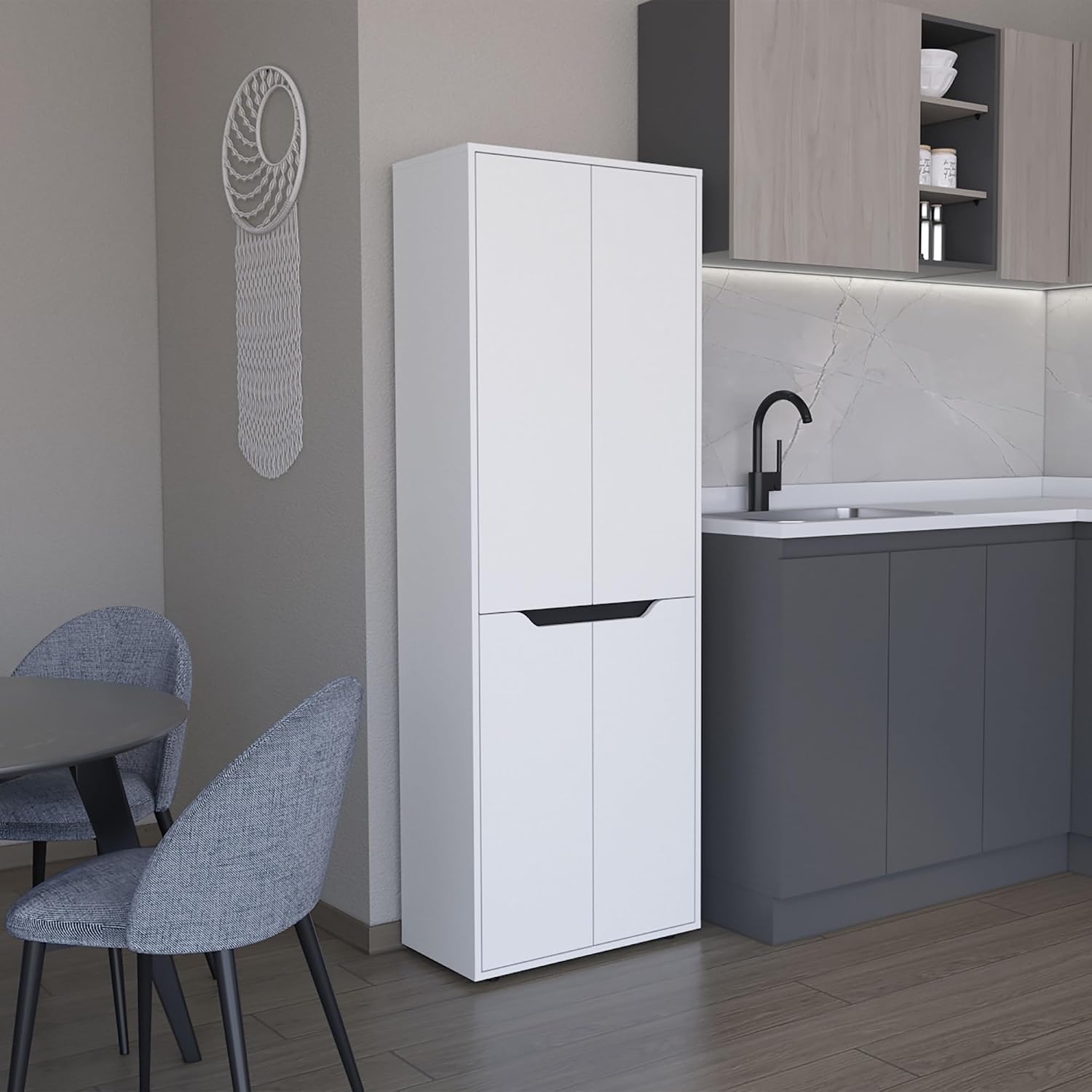 Storage Cabinet Kitchen Pantry Sideboard with Four Doors and and Five Interior Shelves,for Kitchen Home