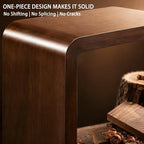 C Shaped End Table, Wooden Sofa Side Table, for Living Room, Bedroom, Office, for Laptop, Coffee, One-Piece Design Saves Space, Walnut