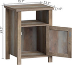 ChooChoo Farmhouse Nightstands with Storage | End Table Set of 2, Open Shelf, Rustic Bedside Table Set of 2 for Bedroom, Wash Gray