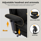 Symino Gaming Chair with Foot Rest, Unique Up/Down Armrests, PU Leather Ergonomic High Back Chair, 150° Recline Solid Color Computer Desk Chair, Black