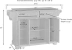 Crosley Furniture Alexandria Wood Top Rolling Kitchen Island Storage Cart, Microwave Stand, Spice Rack, White