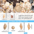 PH PandaHall Sea Shells, 466pcs 15 Style Spiral Shell Beads Undrilled Tiny Natural Sea Shell Ocean Spiral Seashells Miniature Shells for Resin Candle Party Wedding Decor Fish Tank Vase Filler, No Hole