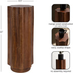 Kate and Laurel Pandey Modern Mango Wood Wavy Drink Table, 9 x 9 x 22, Walnut Brown, Curvy Mini Table for Use as a Pedestal Plant Stand Indoors or as a Small Nightstand Option