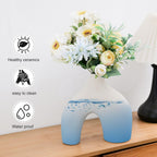 CEMABT Beige Ceramic Vase Set of 2 for Modern Minimalist Bohemian Decor，Round Matte Donut Vases for Pampas Grass-Perfect for Living Room, Dining Table, Office Bedroom Shelf Decor Entryway, Console…