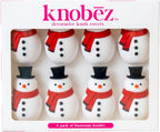 Knobēz: Decorative Knob Covers - Snowman - 8pk - Stretch Over Hardware Decorations, Holiday-Winter-Christmas, Kitchen-Bathroom-Dressers-Home