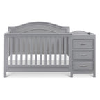 Davinci Charlie 4-in-1 Convertible Baby Crib w/Changing Table, Grey | Greenguard Certified Baby Crib Convertible to Toddler Bed, Daybed, Full-Size Bed - Changing Table Combo w/ Extra Storage