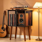 Record Player Stand, Vinyl Record Storage, Mid-Century Modern Record Holder Record Table, Vintage Vinyl Records Shelf Unit, Small Vinyls Organizer Records Cabinet, Album Storage for Vinyl Records