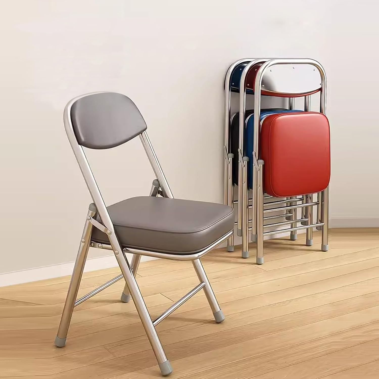 Folding Chairs 2 Pack Double Hinged Steel Frame Easy Foldable&Stackable for Office Kitchen Dinning(Green)
