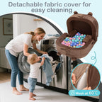 Toddler Travel Bed,Toddler Play Mat,Foldable&Portable Kids Floor Sofa with Removable Pillow,28D High-Density Sponge,Bear-Shaped 2-in-1 Activity Center for Reading, Playing,Little Sofa at Home