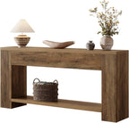 Tribesigns 70.9-Inch Console Tables for Entryway, Narrow Wooden Long Sofa Table Behind the Couch, Farmhouse Fluted Hallway Accent Table for for Living Room, Entrance, Foyer (Rustic Brown)