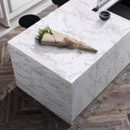 Abyssaly Marble Contact Paper for Countertops, White Gray Faux Marble Wallpaper Peel and Stick, Self Adhesive Removable Waterproof Wall Paper for Kitchen Backsplash 23.6" x 393.7"