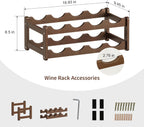 Wine Rack |Open & 2-Tier Bamboo Wine Holder| Freestanding Floor & Countertop Wine Display-Space-Saving Wooden Wine Storage Shelf for Kitchen, Cabinets,Bar & Dining Room(1, 2-Tiers)
