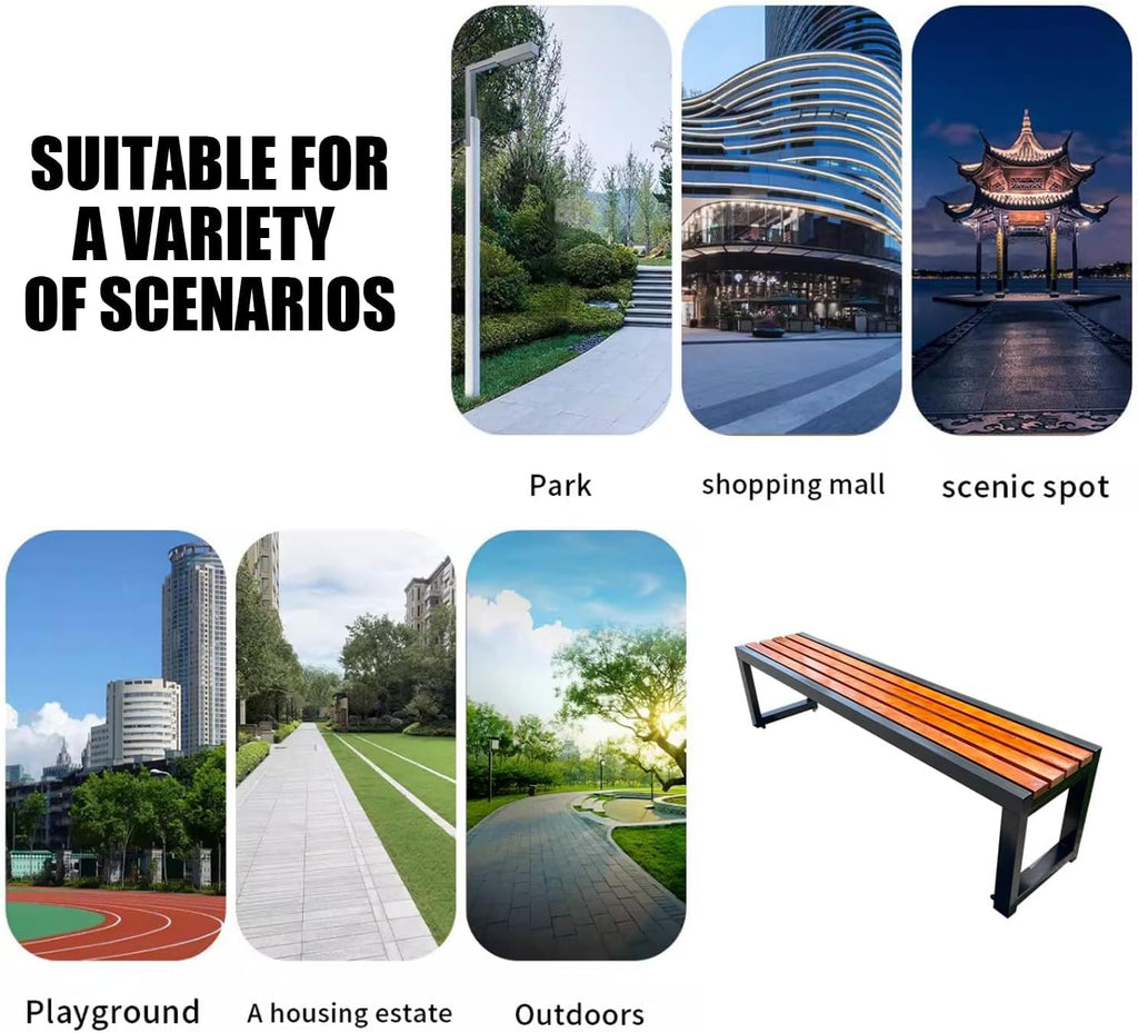 Outdoor Patio Park Benches, Outdoor Benches Weatherproof, Suitable for porches, patios, Gardens, lawns, Balconies, backyards 120cm/47.2in