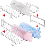 Water Bottle Organizer - 4 Tier Large Capacity stackable water Bottle Organizer for Cabinet, Free-Standing Water Bottle Storage Holder for Countertops, Pantry, Bars, Cabinets, Fridge, Hold 12 Bottles