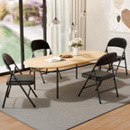 10 Pack Folding Chairs with Padded Seats, Metal Frame with Pu Leather Seat & Back, Capacity 350 lbs, Black