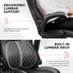 GTPLAYER Office Computer Gaming Chair Ergonomic Desk Chair for Adults with Lumbar Support Flip-Up Arms Adjustable Height Swivel Wheels PU Leather Executive Design for Short People Use, Gray