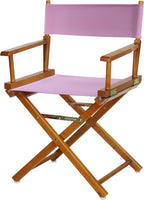 Casual Home 200-55/021-22 18" Honey Oak Frame-Pink Canvas Director Chair Classic Height, OakFrame