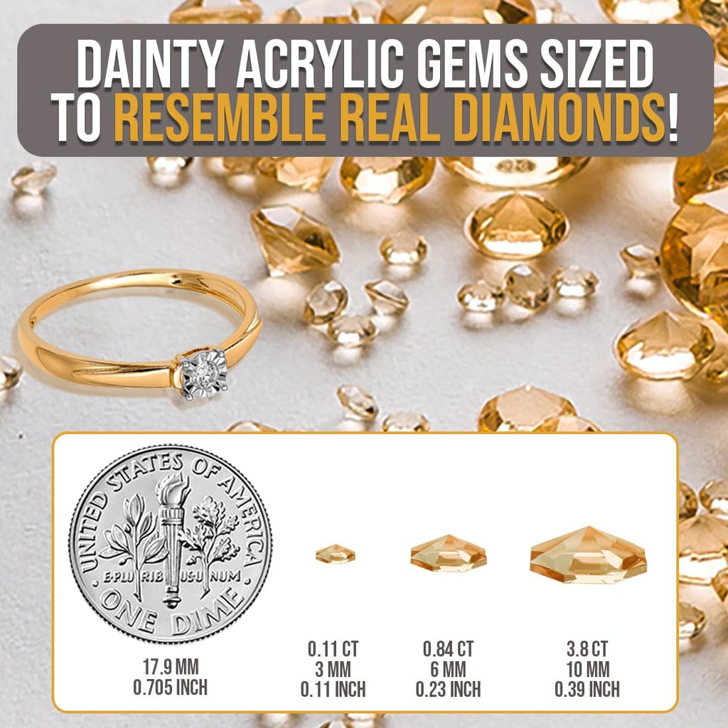 Luxury Gold Party Decorations; Sparkling Diamond Confetti, Table Decor & Vase Filler for Elegant Wedding Centerpiece Arrangements