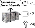 6-Pack Extra Large Clear Moving Bags with Zippers, 93L Heavy Duty Storage Totes with Wrap-Around Handles, Collapsible Clothes & Holiday Storage Bins Alternative (100lb Capacity)