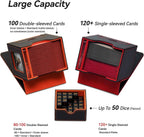 Mage Tech Card Deck Box for MTG Commander - Patented Design, Commander Display, Fits 100 Double-Sleeved Cards, 35pt Card Brick & Dice Tray - Black/Gray