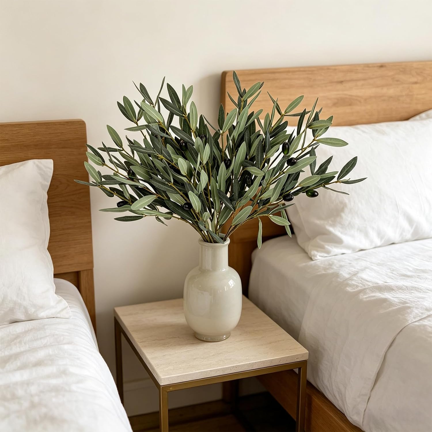 6 Pcs 18.9Inch Artificial Olive Tree Branches Faux Olive Stems for Vases with Berries for Wedding Table Centerpiece Porch Indoor Outdoor Vases Party Decor(Green)