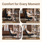 Big and Tall Office Chair with Flip Armrests for Pets and Cross Legged Sitting, Reclining Ergonomic Computer Desk Chair with Foot Rest, Wide Seat PU Leather Executive Chair, 135° Recline Silent Wheels