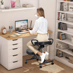 Ergonomic Kneeling Chair with Back Support, Office Kneeling Chair with Adjustable Height and Lumbar Support, Suitable for Banks, Conference Rooms, Offices, and Home Reception(Without Backrest)