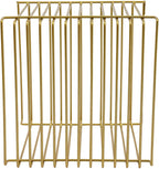 Linear Metal End Table Square Geometry Side Table With Storage Retro Coffee Decoration Sofa Tables Wire Cube Storage Rack For Couch, Living Room, Bar, Bedroom, Balcony-11.8*11.8*11.8in (Gold)