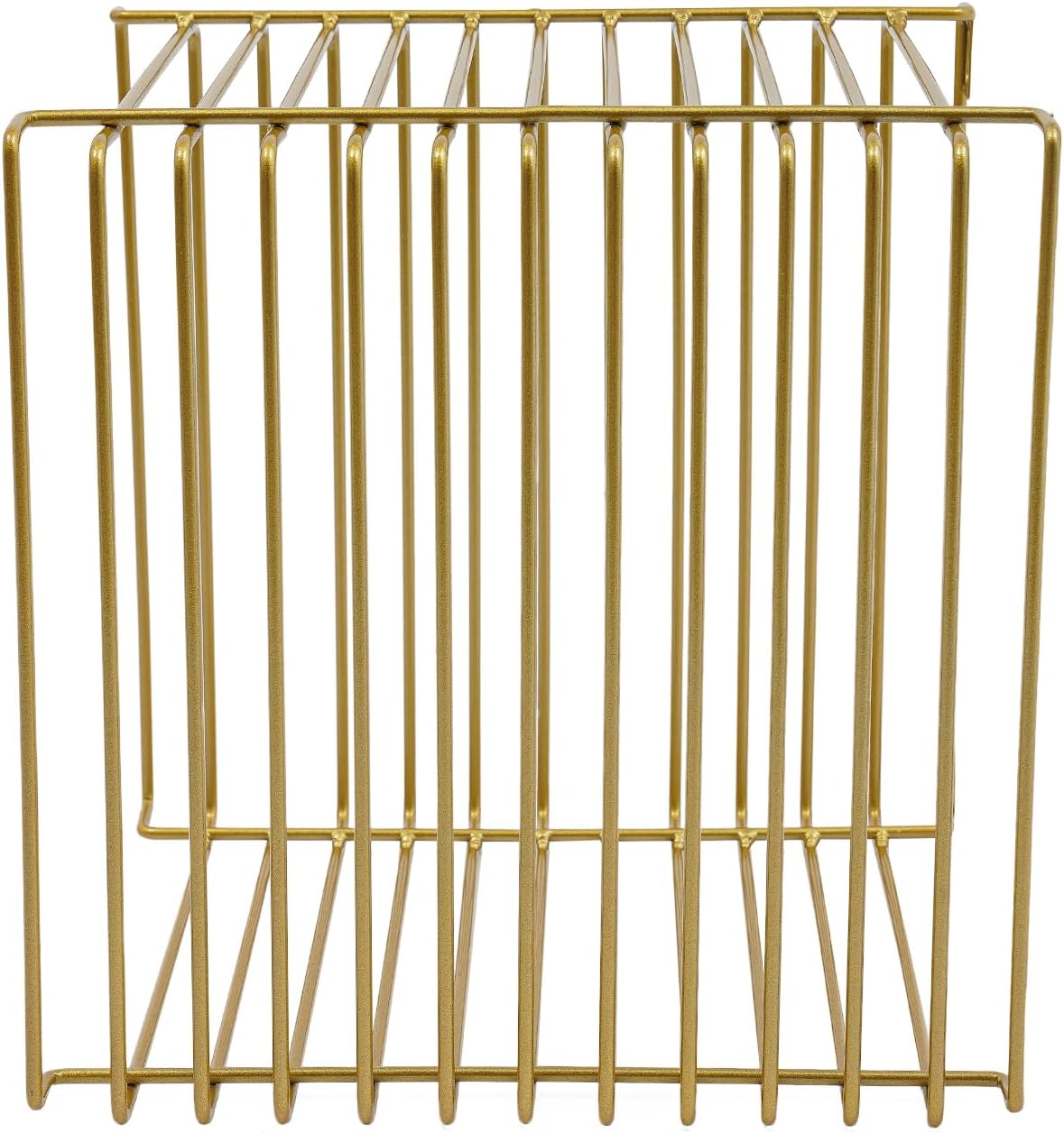 Linear Metal End Table Square Geometry Side Table With Storage Retro Coffee Decoration Sofa Tables Wire Cube Storage Rack For Couch, Living Room, Bar, Bedroom, Balcony-11.8*11.8*11.8in (Gold)
