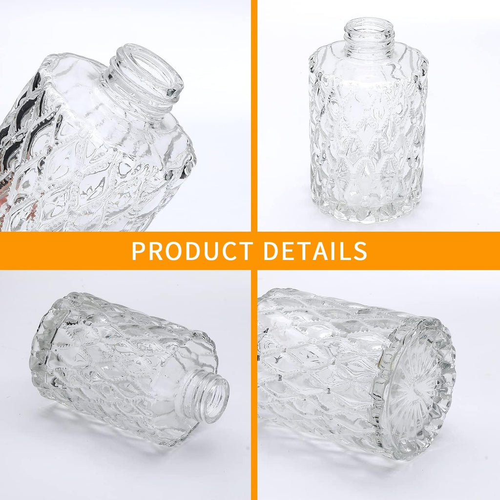Glass Bud Vases Set of 32,Small Flower Vases for Wedding Centerpiece Table Decorations,Clear Vintage Embossed Mini vases,Flower Arrangements in Vases for Party or Home Decor