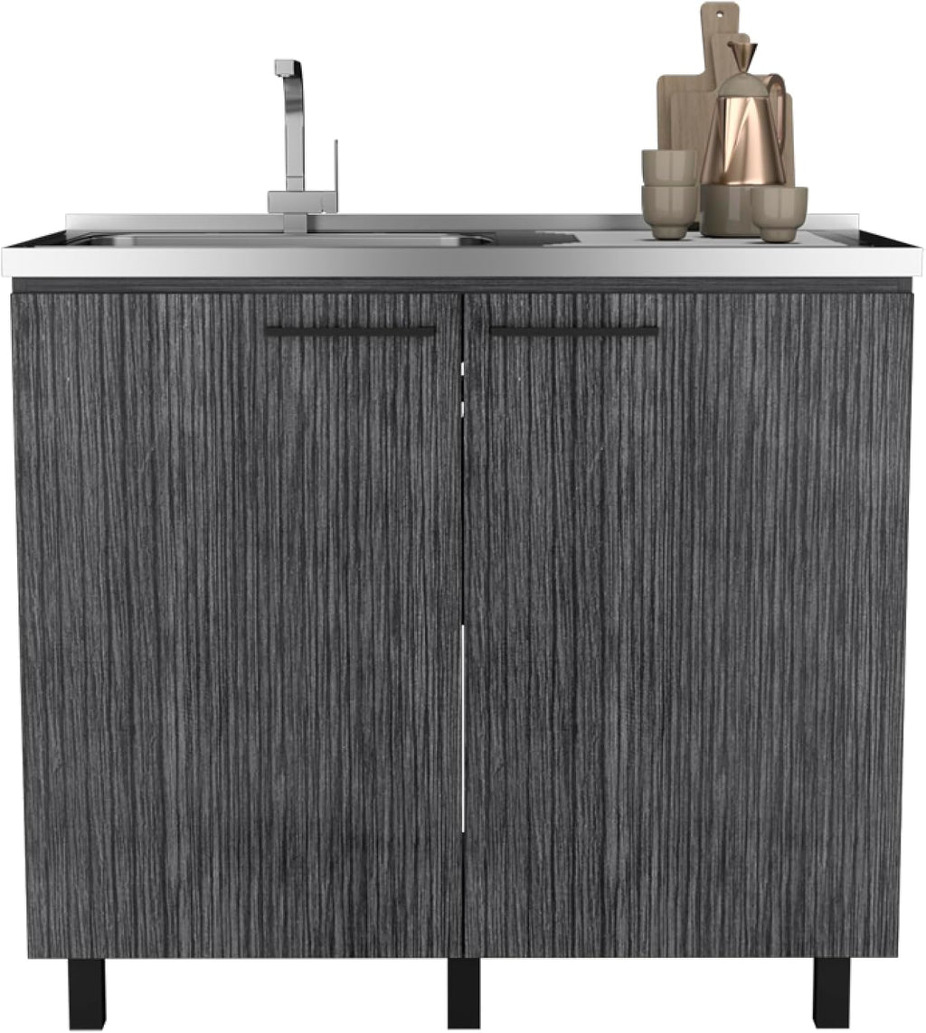 Utility Sink Cabinet Burwood, Kitchen, Smokey Oak
