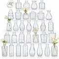 RUCKAE Glass Bud Vases Mini Flower Vase Small Vintage Vases for Centerpiece Table Wedding Decorations Home Decor Party(Transparent 32pack)