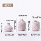 Modern Ceramic Vases Set 3, Stone Style Ribbed Vases Decorative for Table Shelf Decor Bookshelf Decoration