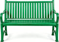 2-Person Green Memorial Garden Bench Poly Lumber Rot-Proof All Weather Outdoor Patio Bench for Porch Backyard Park