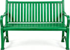 2-Person Green Memorial Garden Bench Poly Lumber Rot-Proof All Weather Outdoor Patio Bench for Porch Backyard Park
