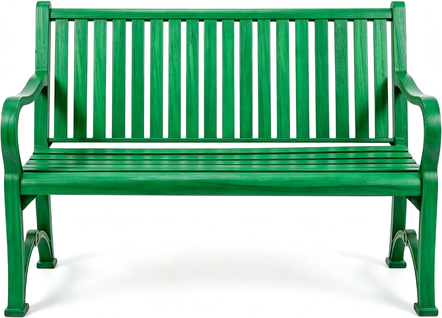 2-Person Green Memorial Garden Bench Poly Lumber Rot-Proof All Weather Outdoor Patio Bench for Porch Backyard Park