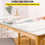 VEVOR Plastic Table Cover 40 x 72 Inch, 1.5 mm Thick Clear Table Protector, Rectangle Clear Desk Mat, Waterproof & Easy Cleaning for Office Dresser Night Stand